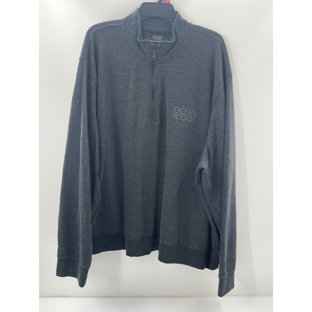 Ocean Coast Mens 3X Charcoal Gray Quarter Zip Fleece Pullover Sweatshirt